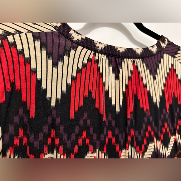 Velvet by Graham and Spencer - purple/red/beige abstract Etta dress - L - Picture 8 of 9